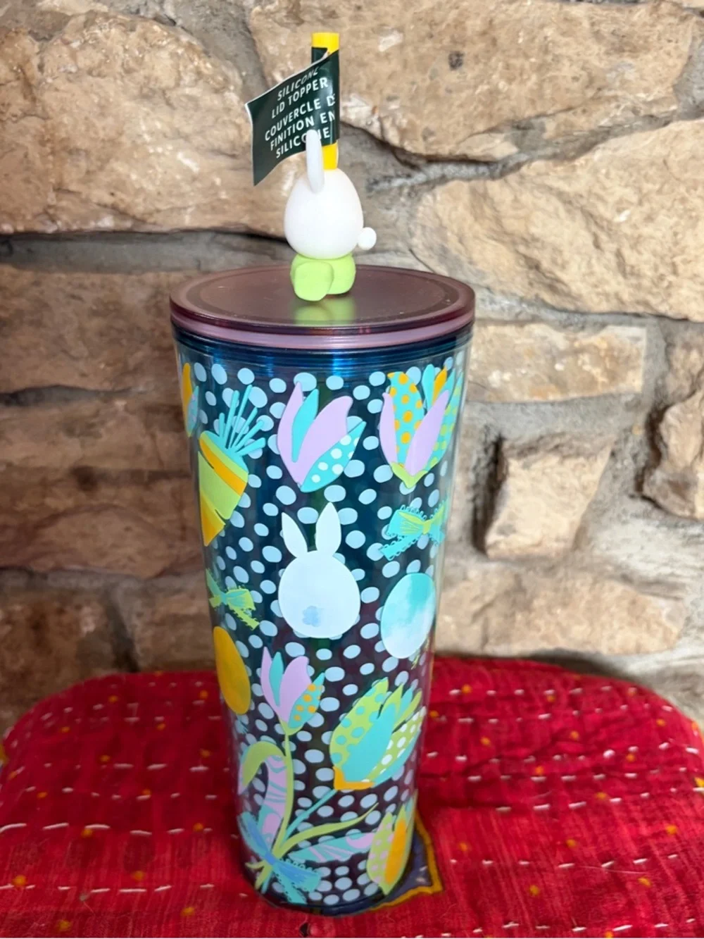 STARBUCKS KITCHEN 2025 EASTER TUMBLER WITH BUNNY STRAW TOPPER 24oz / 710ML NWT